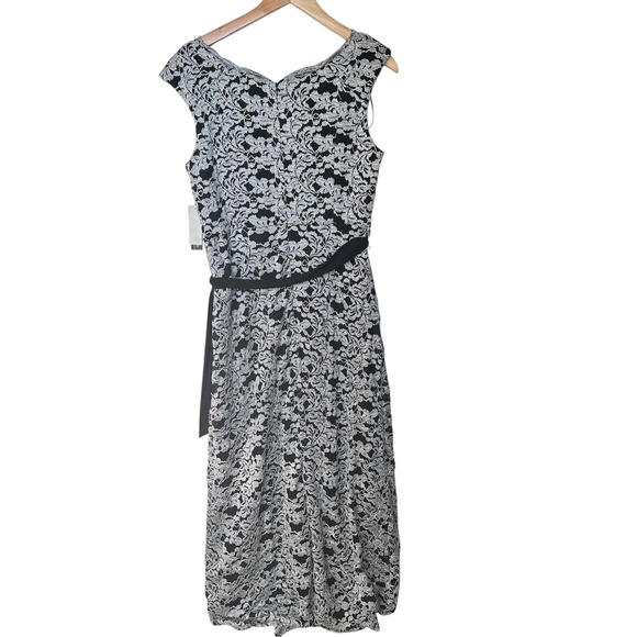 R&M Richard Overlay Maxi Floral Lace Dress Formal Evening Size 12 Wedding Party - Picture 3 of 10